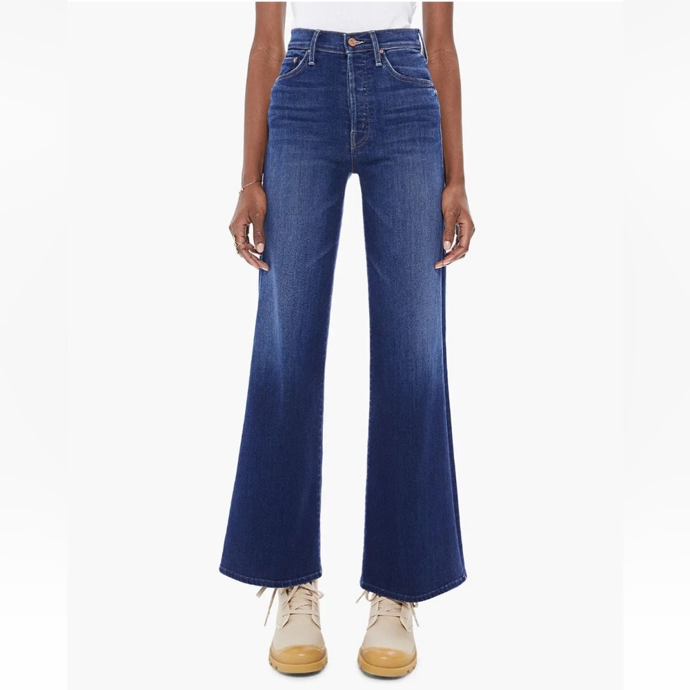 Mother Tomcat Roller High Waist Wide Leg Jean Sweet Lime Size 26